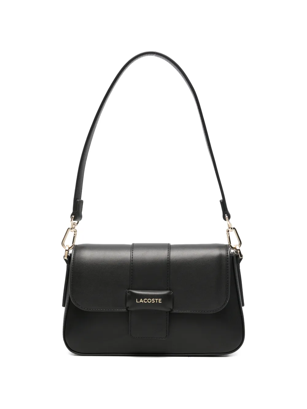 Lacoste logo-lettering foldover-top shoulder bag - Nero
