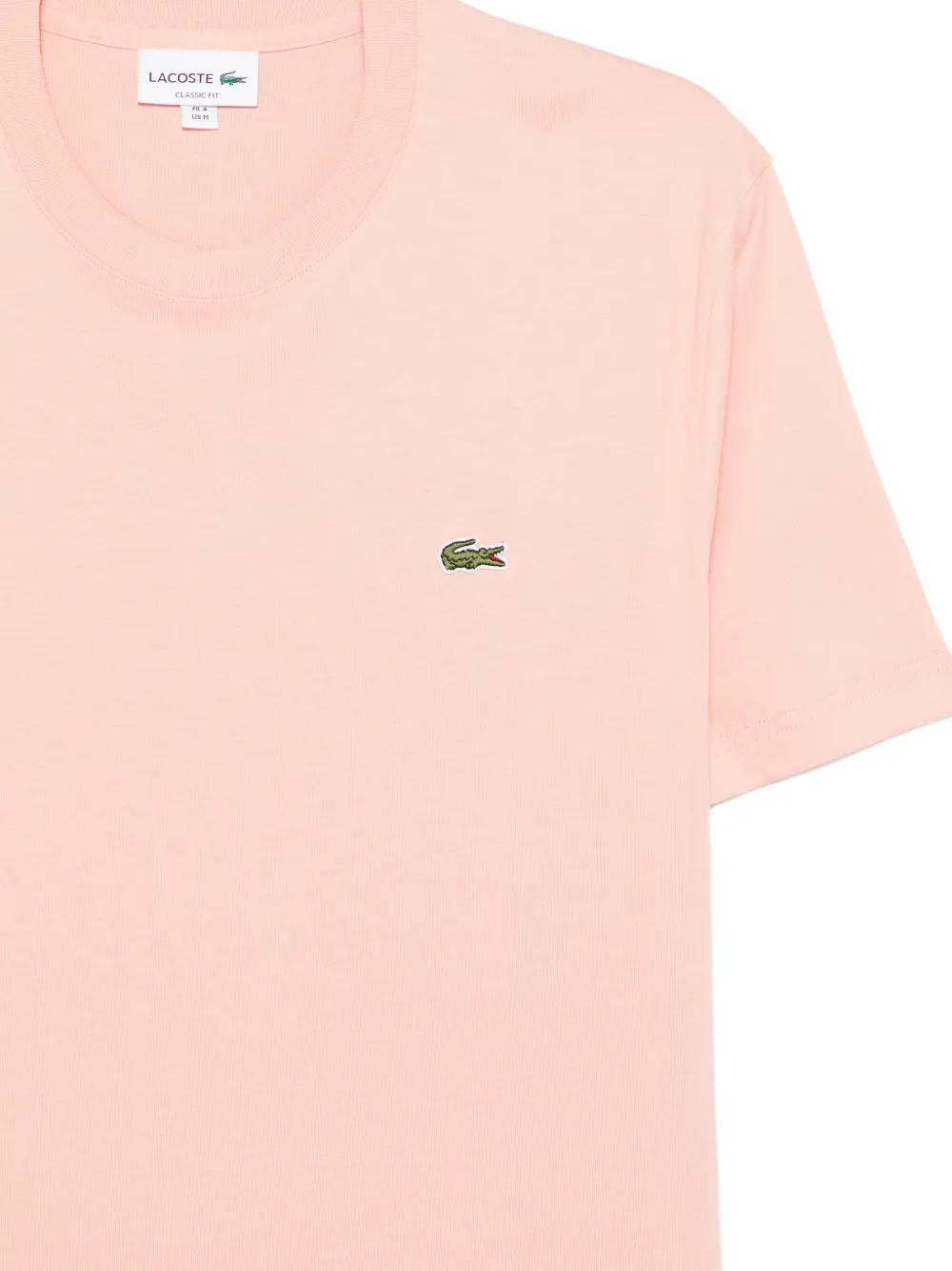 Lacoste T-shirt met ronde hals en logo Roze