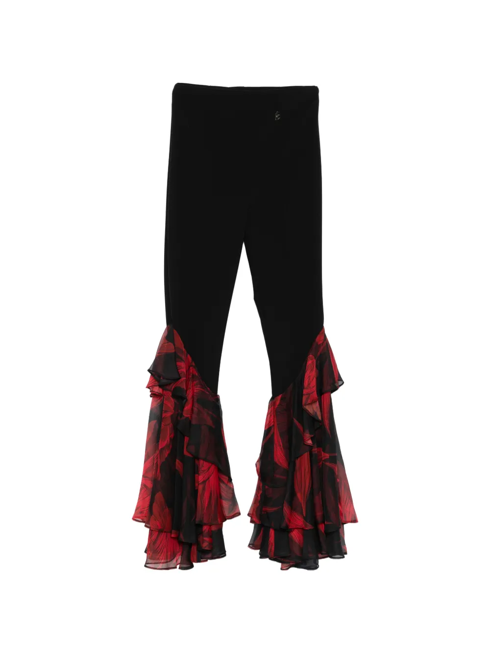 Babylone Paris ruffled flared trousers - Schwarz