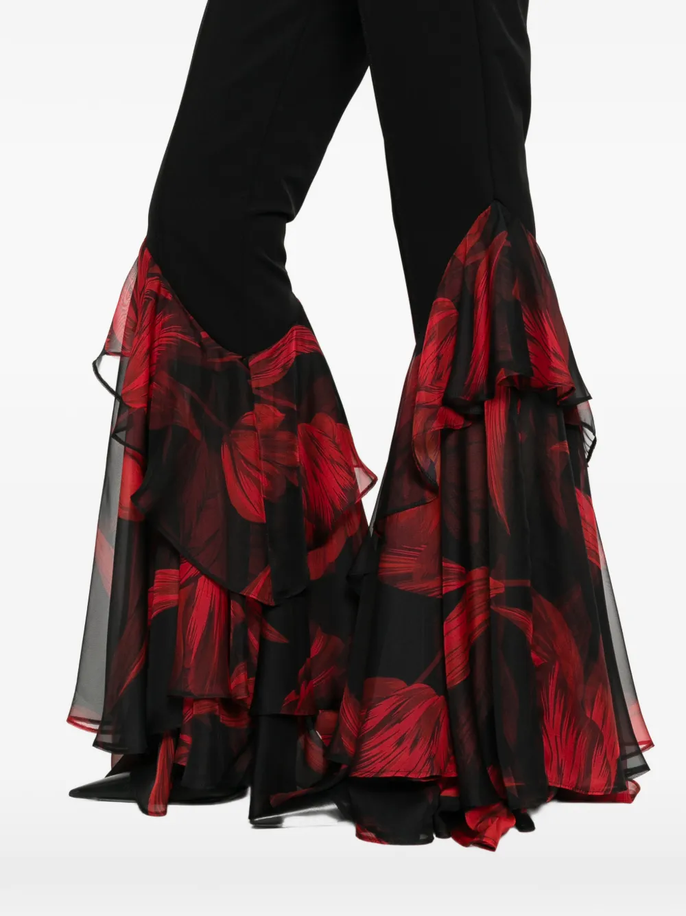 Babylone Paris Flared broek met ruches Zwart
