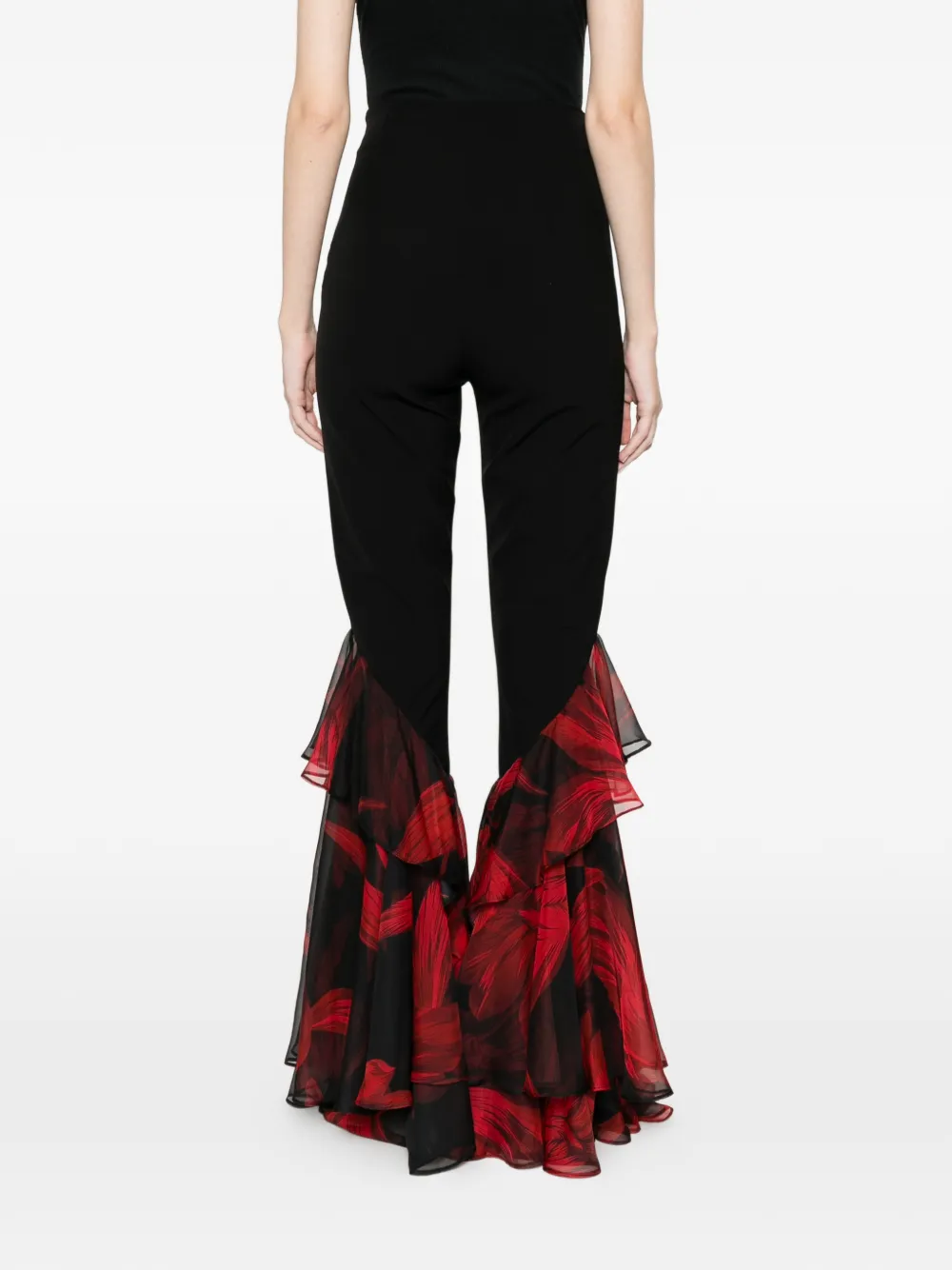 Babylone Paris Flared broek met ruches Zwart