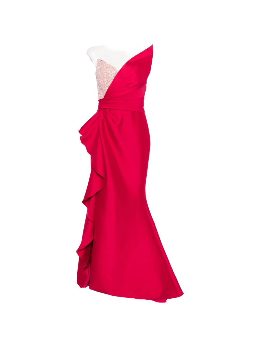 Marfil Barcelona embellished ruffled dress - Rosa