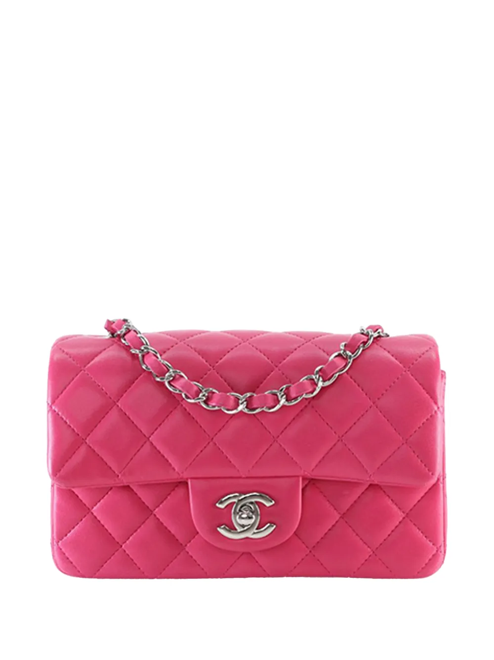 CHANEL Pre-Owned 2014 Mini Rectangular Classic Lambskin Single Flap crossbody bag - Rosa