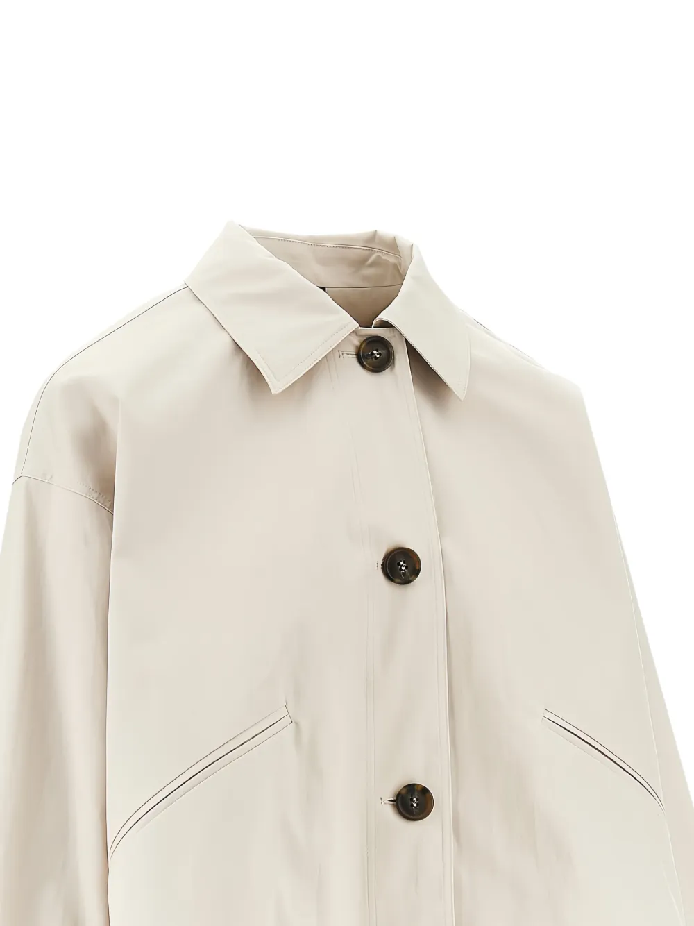  Emporio Armani Buttoned Crop Jacket - Neutrals 