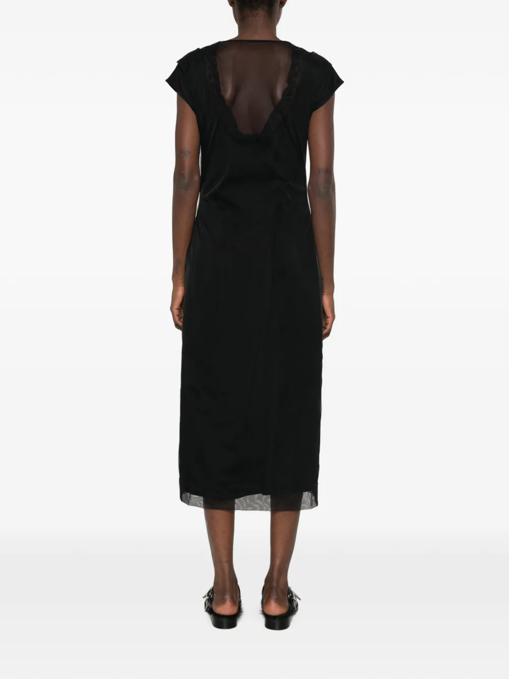 Simone Rocha Crystal-embellished Lace-trim Midi Dress in Black, view 4