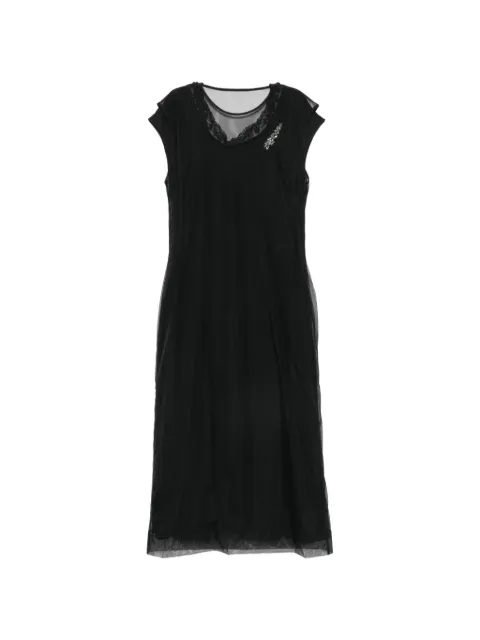 Simone Rocha crystal-embellished lace-trim midi dress
