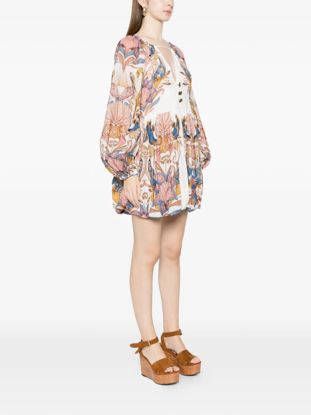 Sea Garden Floral-Print Mini Dress