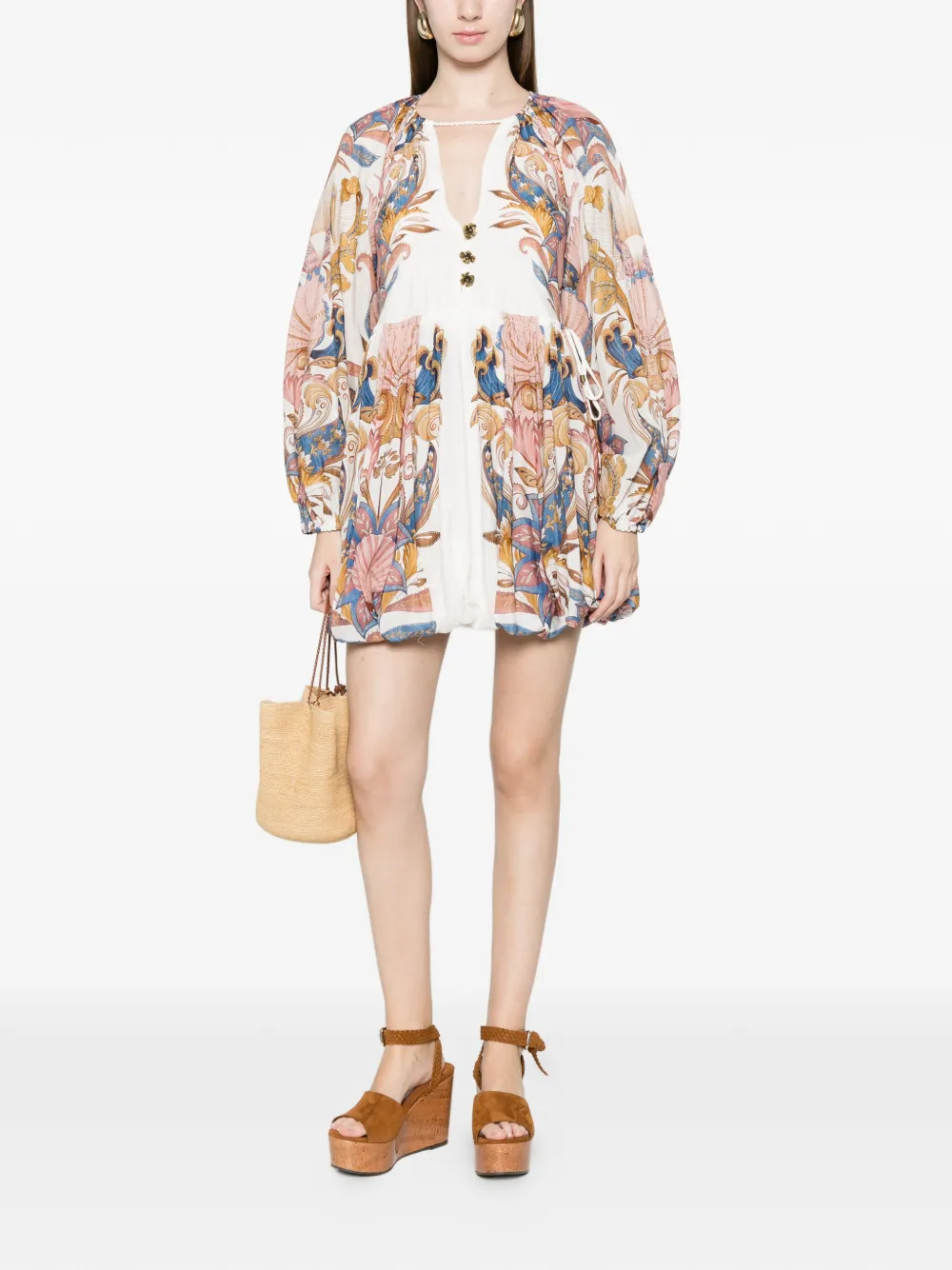 Sea Garden Floral-Print Mini Dress