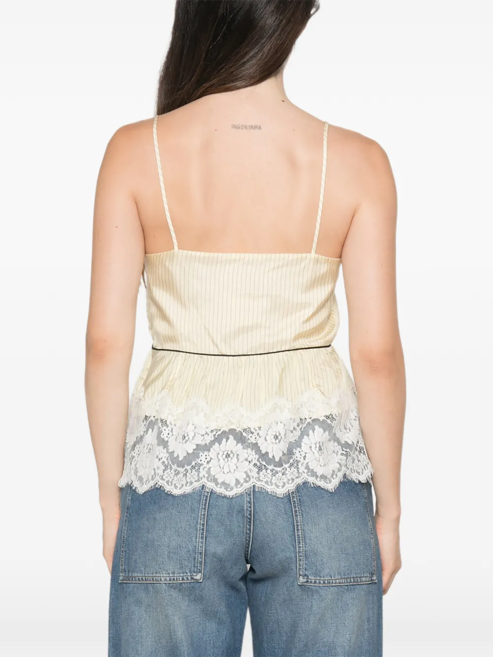 Plan C Rok met kanten afwerking Beige