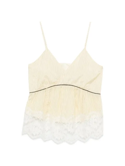 Plan C lace-trim striped top