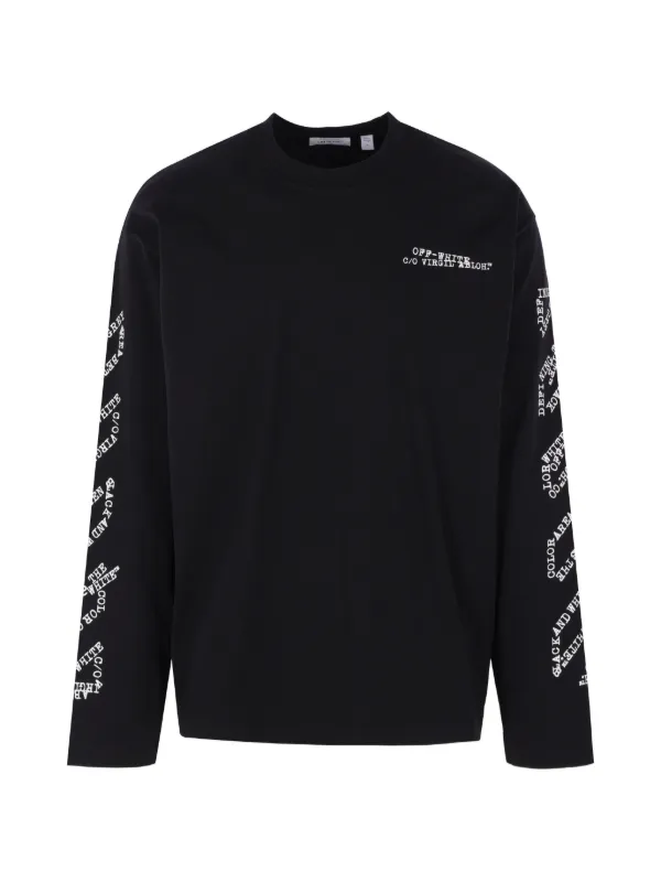 Off-White Long-sleeve Graphic T-shirt in Black