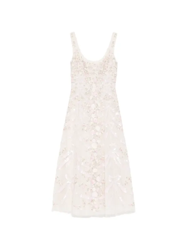 needle and thread embroidered dress Needle and Thread Black Long Embroidered Dress