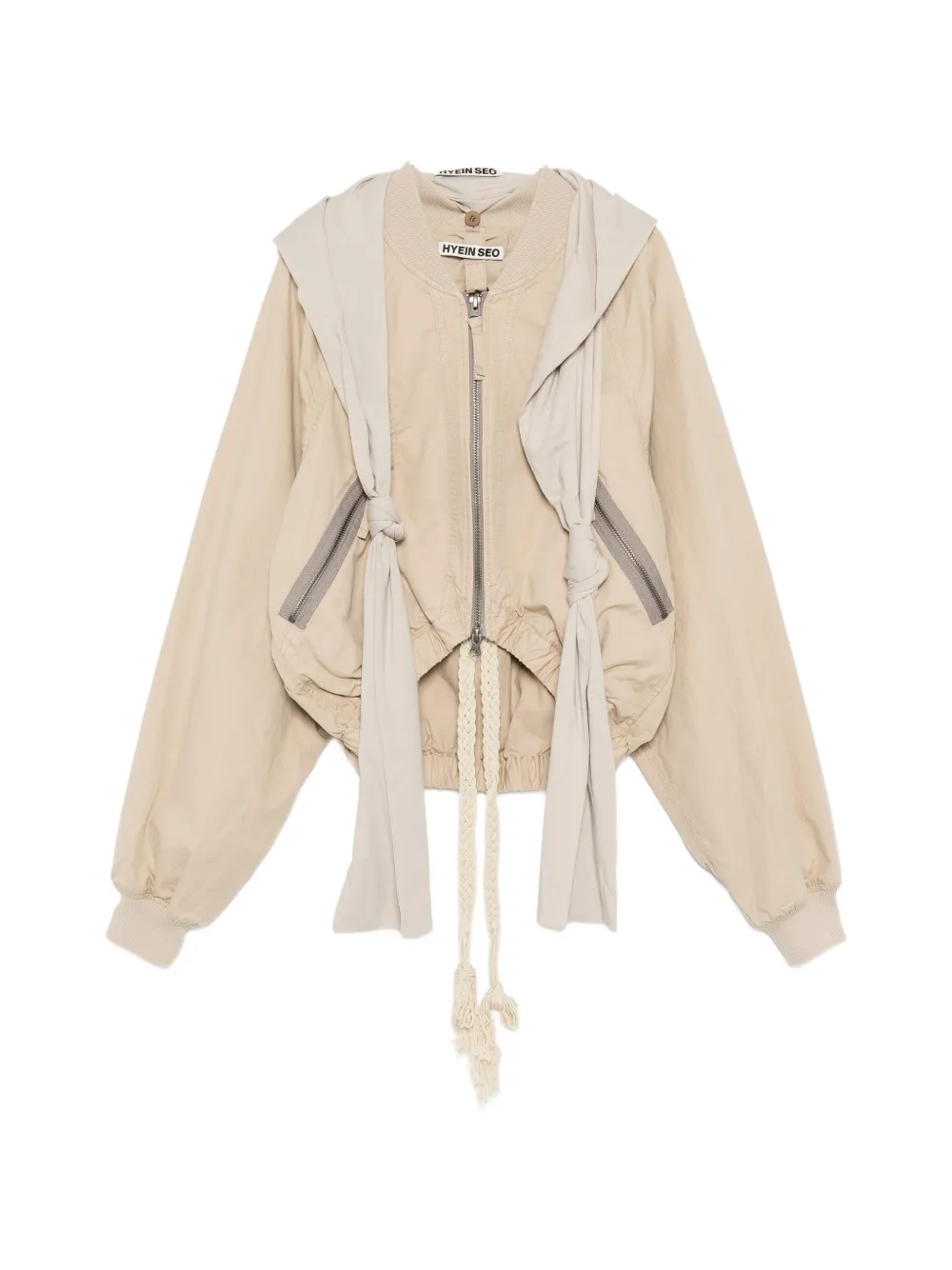 Hyein Seo knotted-detail bomber jacket - Nude