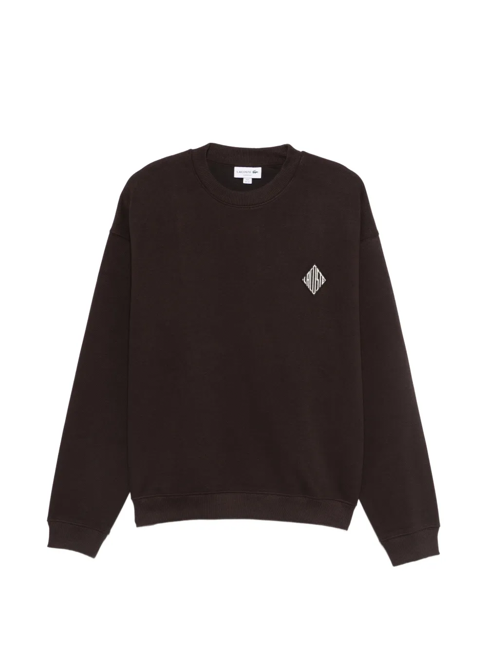 Lacoste logo-patch crew-neck sweatshirt - Marrone