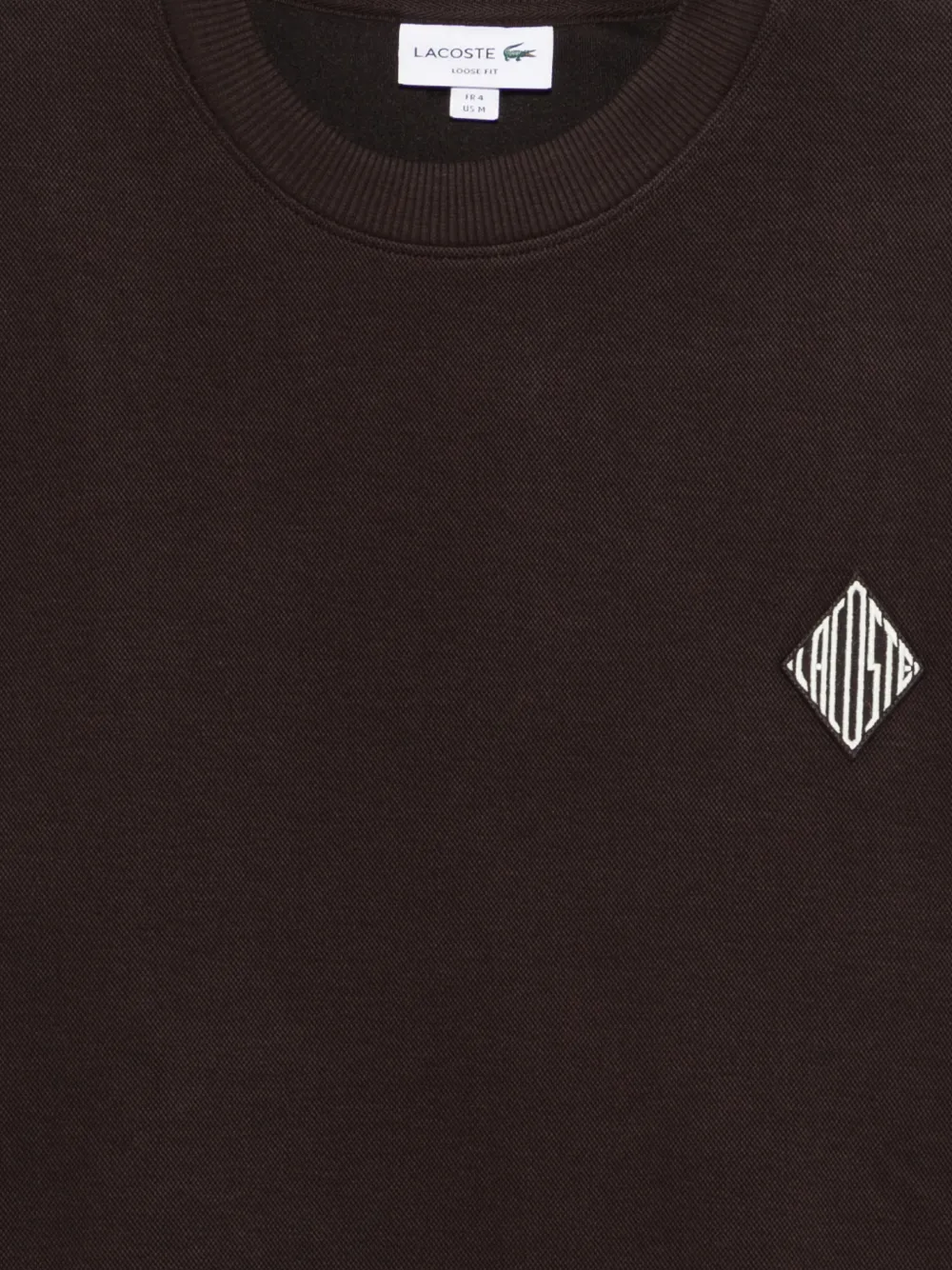  Lacoste Logo-patch Crew-neck Sweatshirt - Brown 