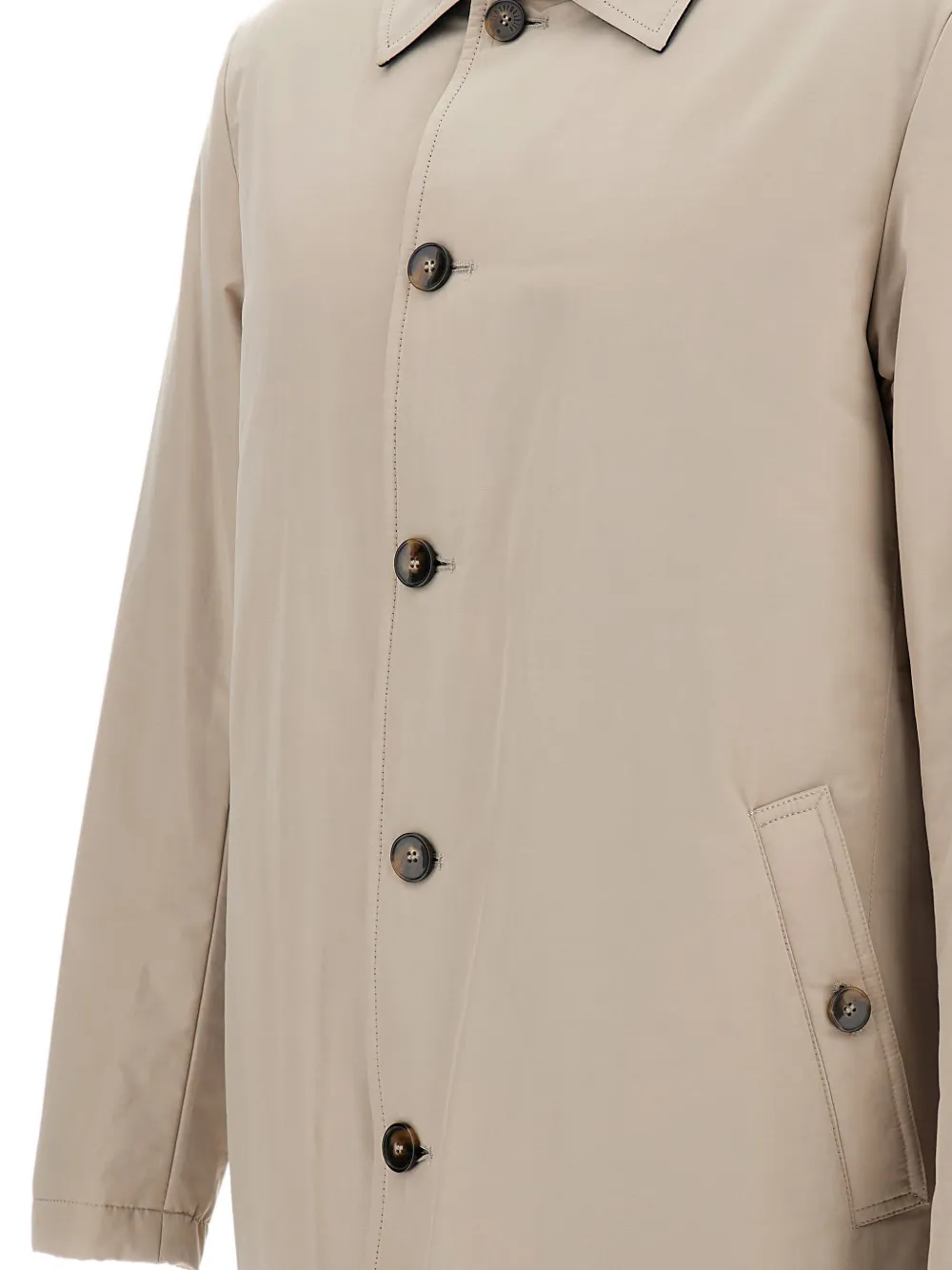 Button-Fastening Raincoat