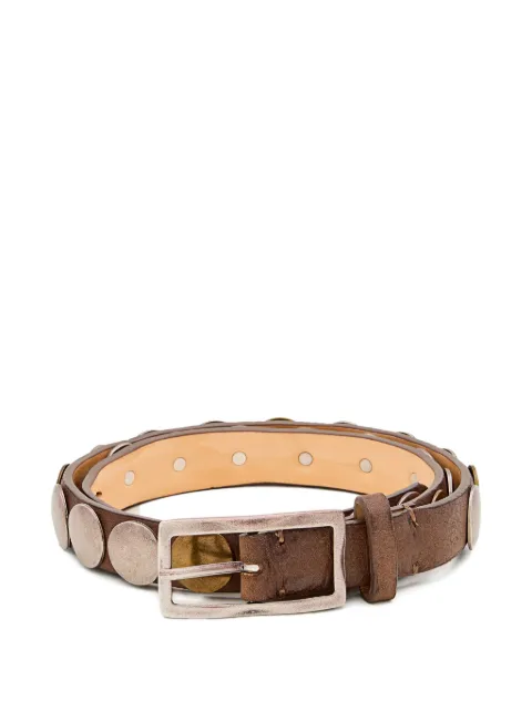 Reptile's House rectangular buckle studded leather belt