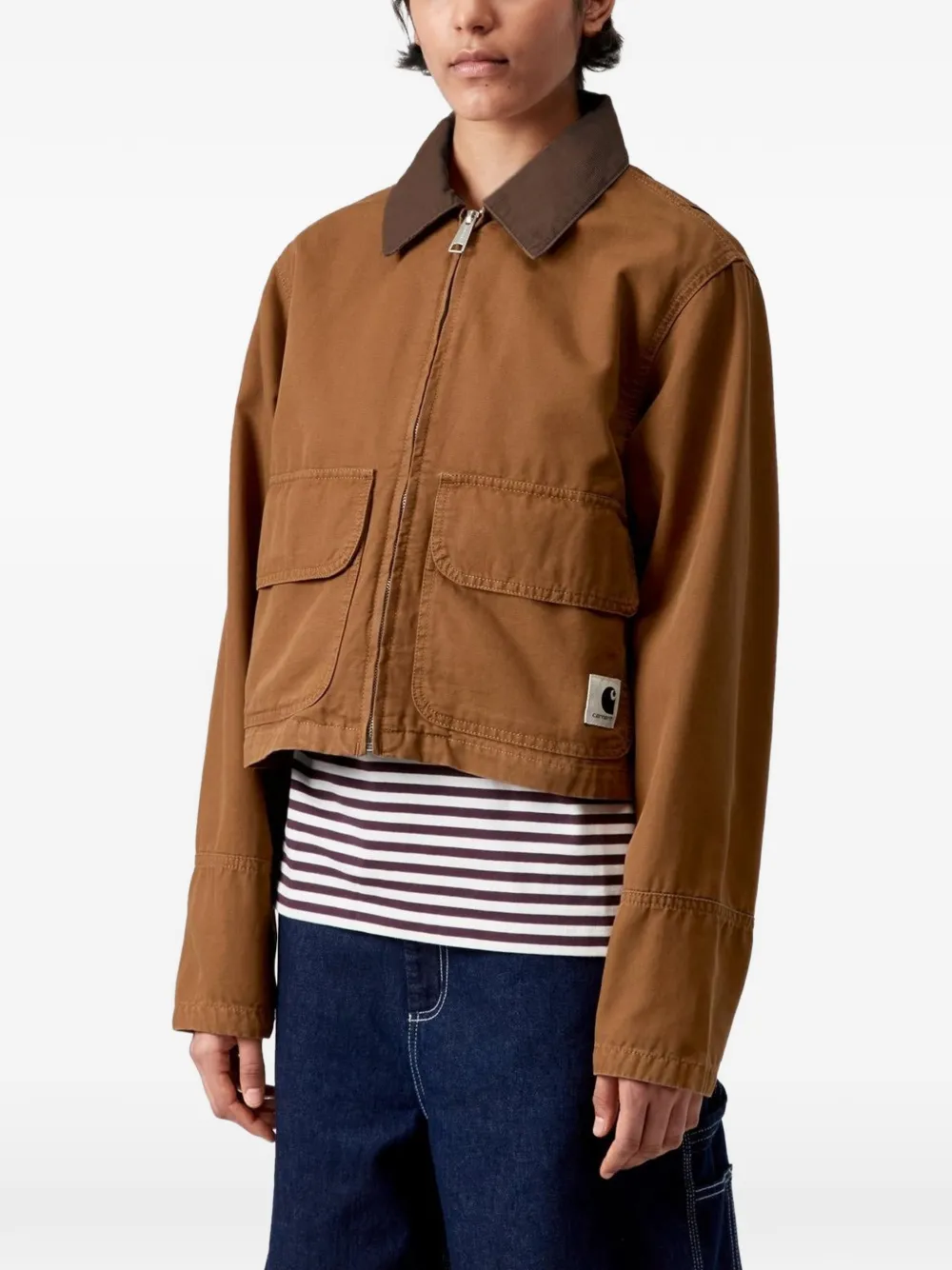 Carhartt WIP Cropped jack met zakken Bruin