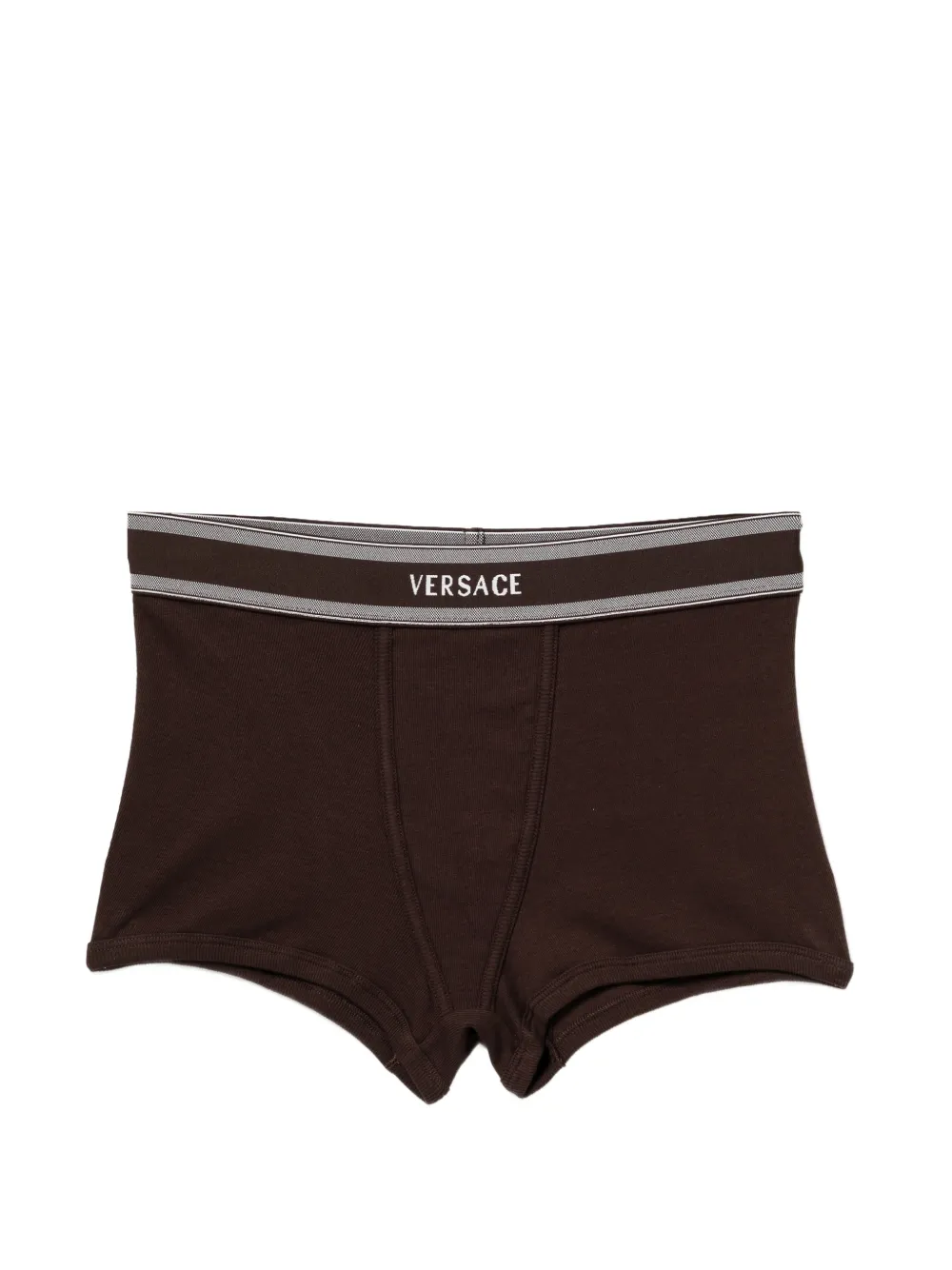 Versace logo-waistband trunks - Braun