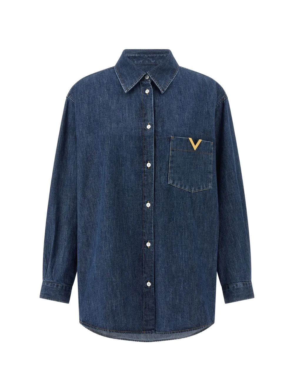 Valentino Garavani v-gold pocket shirt - Blue