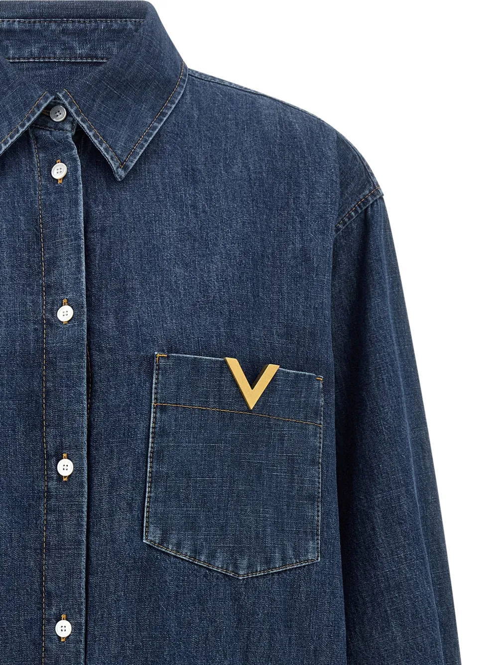  Valentino Garavani Camicia Con Taschino - Blu 