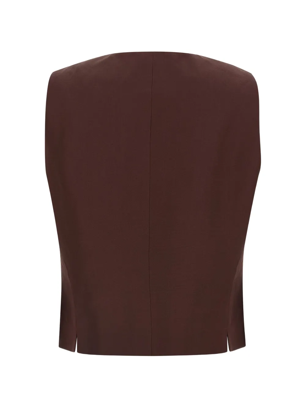  Alberto Biani V-neck Button Vest - Brown 