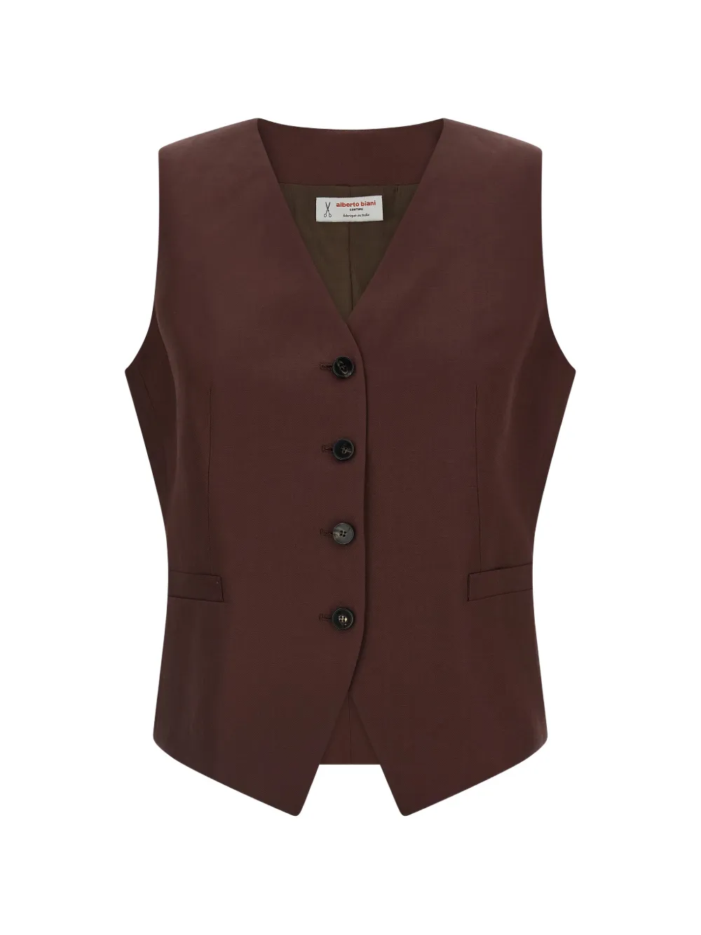 Alberto Biani V-neck button vest - Marrone