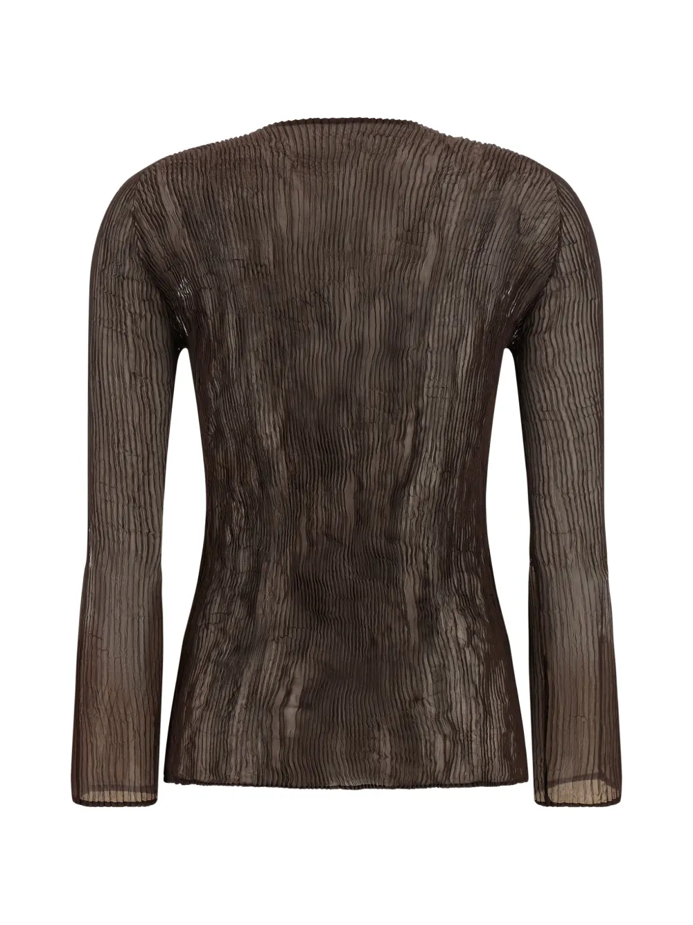 Issey Miyake Pleated V-neck Sweater - Brown 