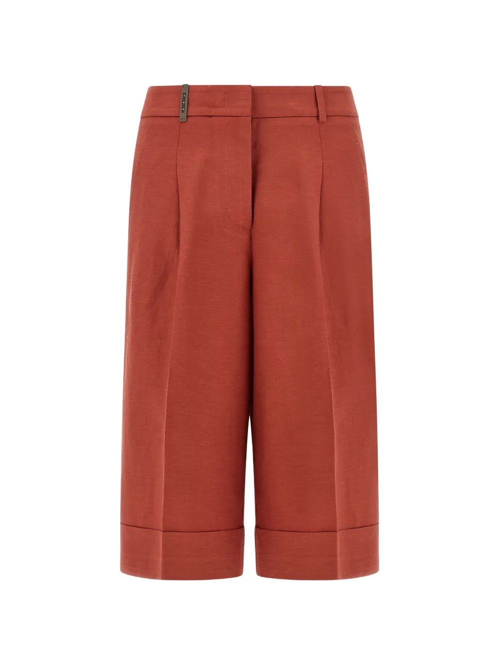 Peserico pleat turn-up shorts - Rosso