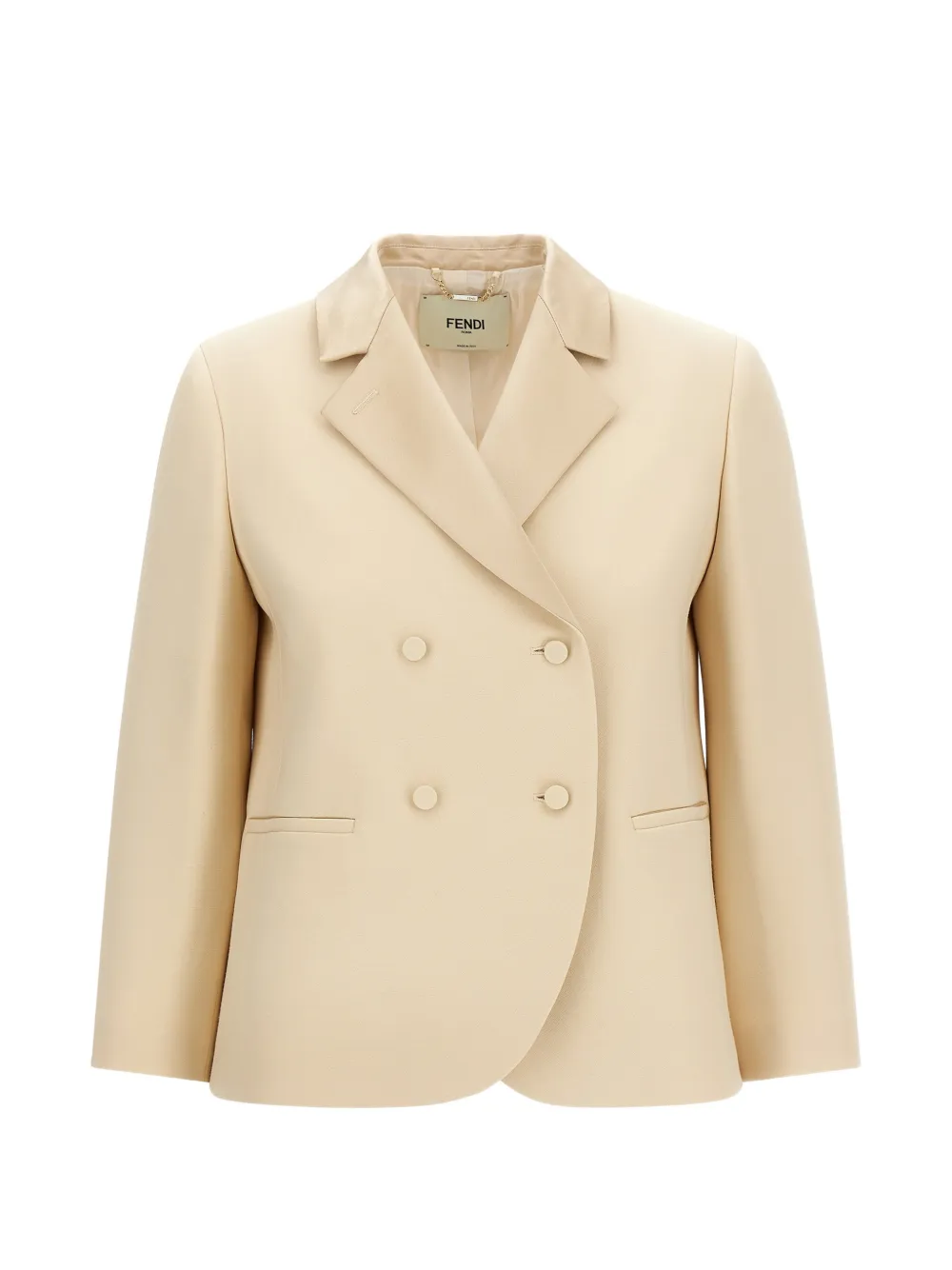 FENDI double-breasted silk-lapel blazer - Toni neutri