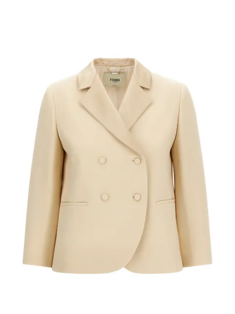 FENDI blazer croisé à revers en soie