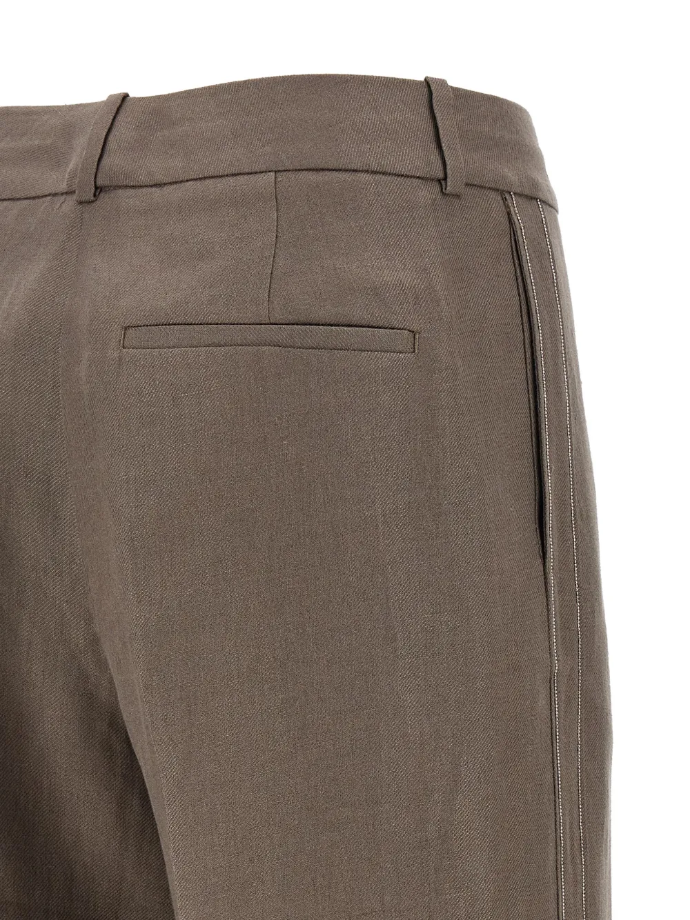 Peserico Linnen broek Bruin