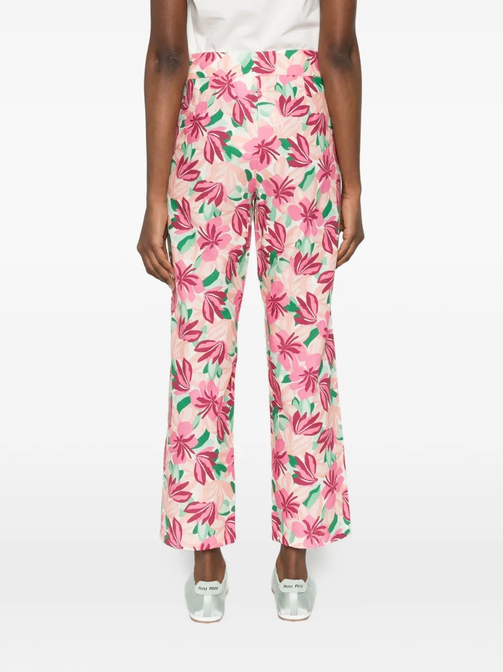 I BLUES Broek met bloemen Wit