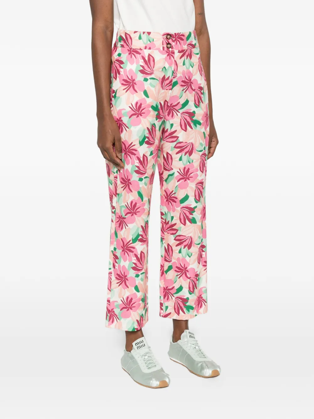 I BLUES Broek met bloemen Wit