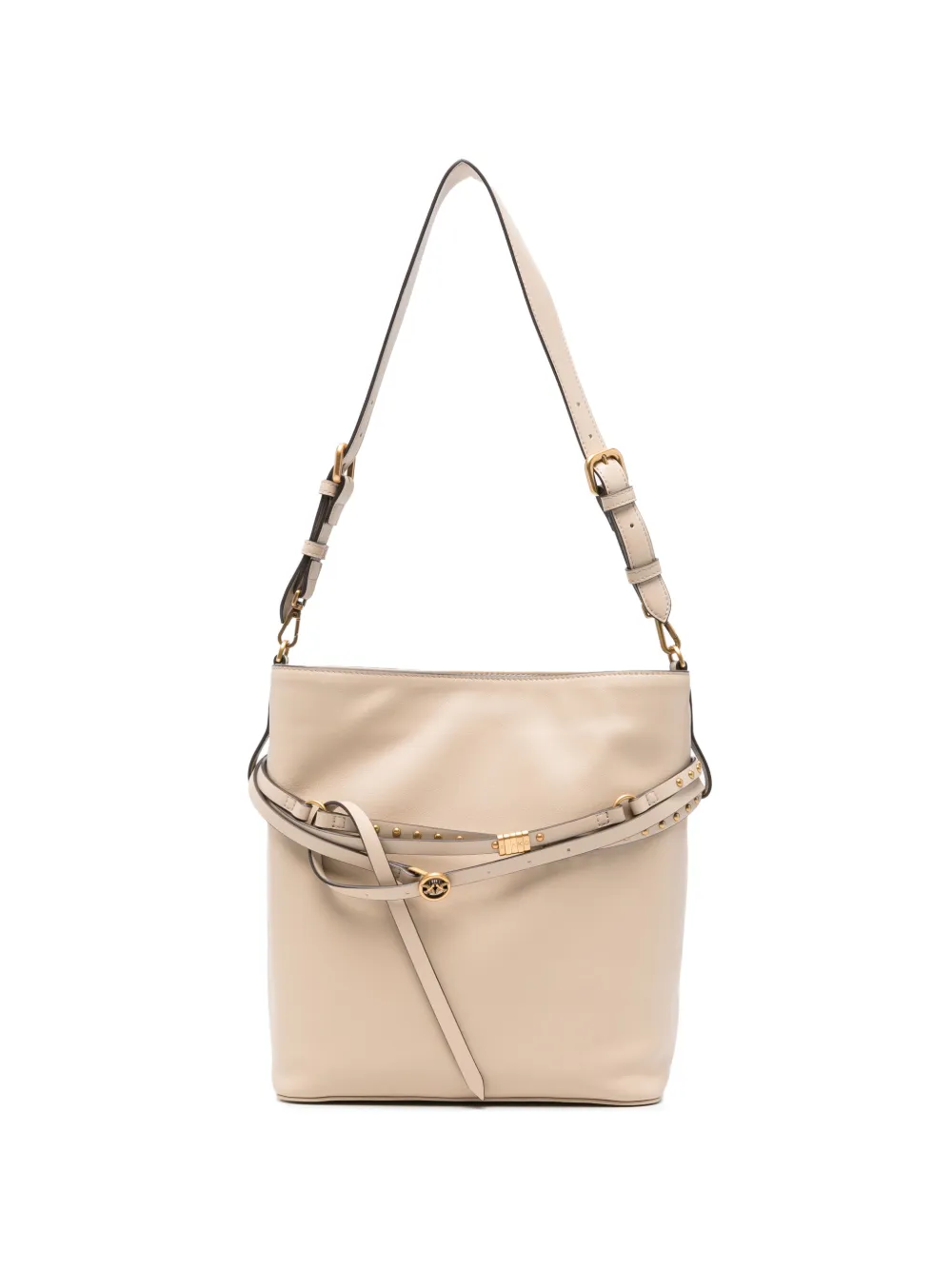 PINKO studded shoulder bag - Neutrals