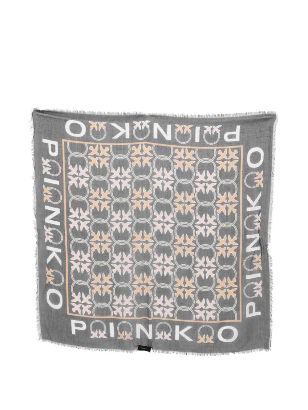 PINKO printed fringed scarf - Nero