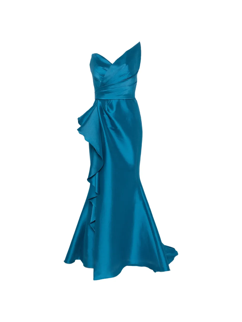Marfil Barcelona ruffled strapless maxi dress - Blu