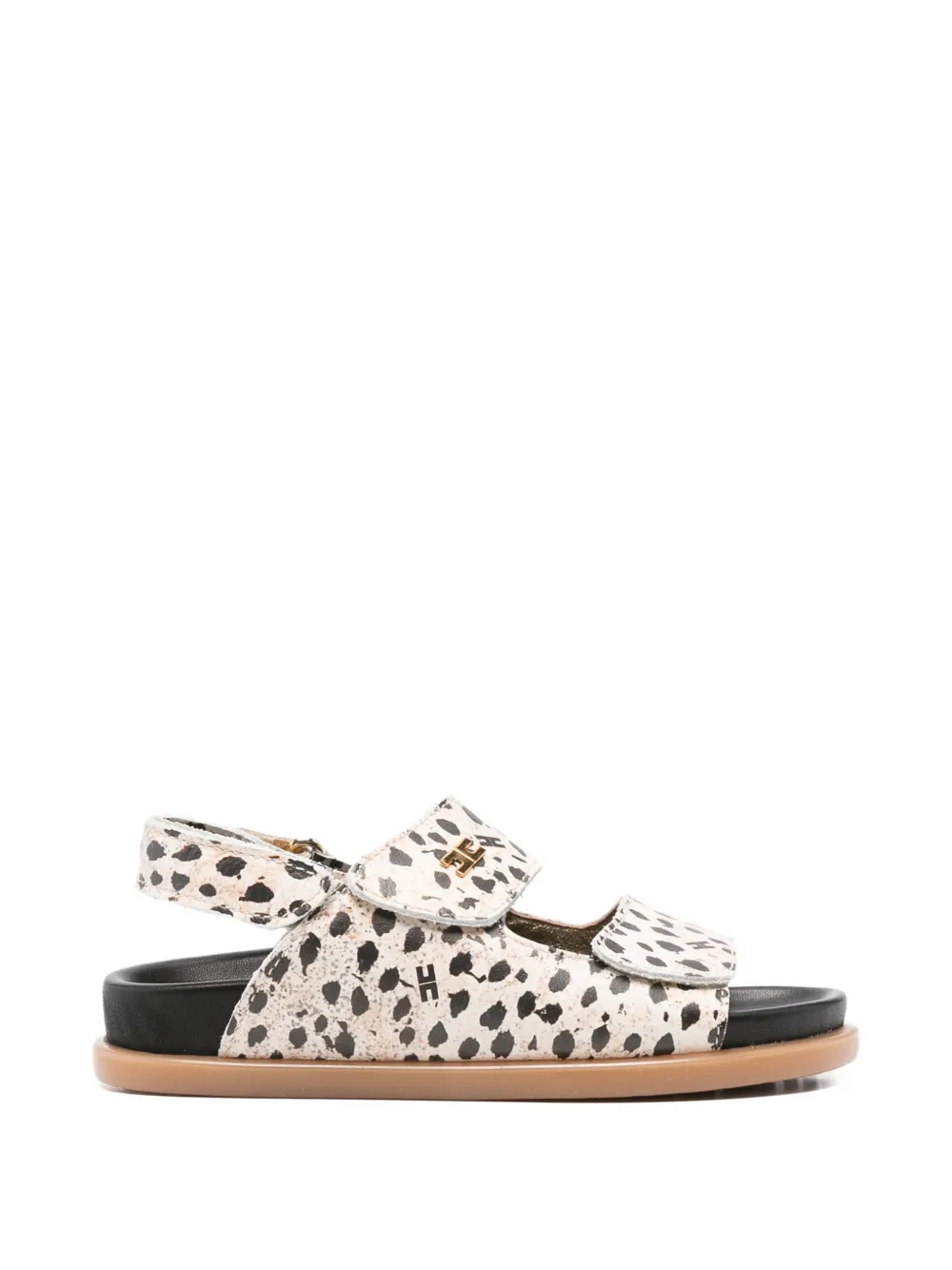 Elisabetta Franchi Kids logo print sandals - Toni neutri