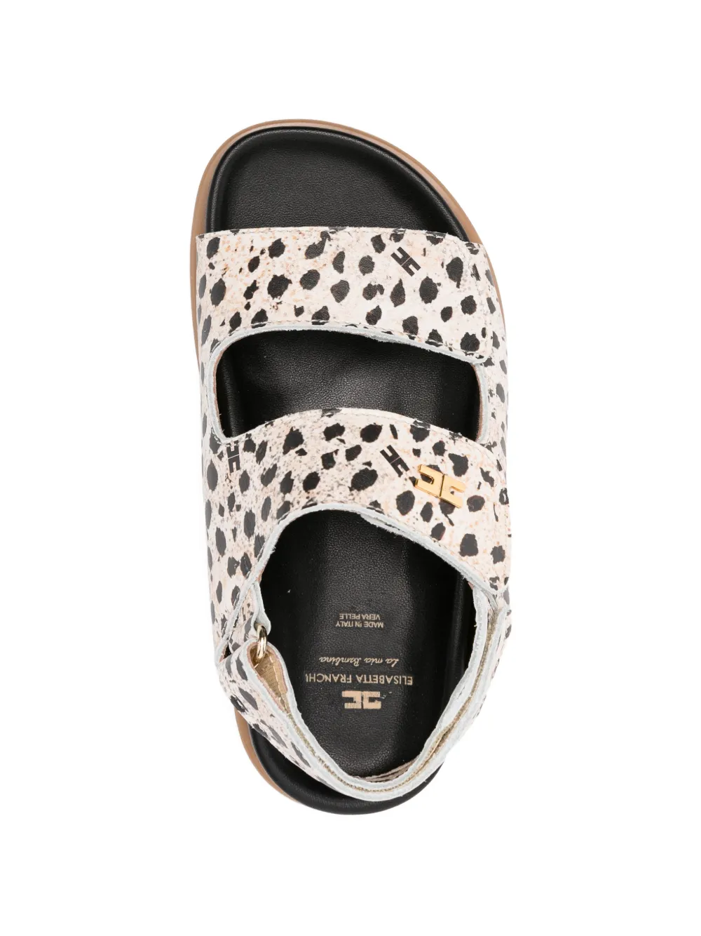 Elisabetta Franchi Kids Sandalen met logoprint Beige