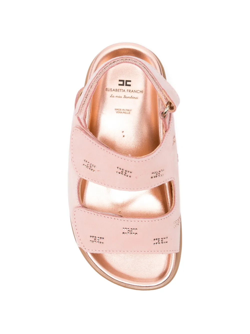 Elisabetta Franchi Kids Sandalen met geperforeerd bandje Roze