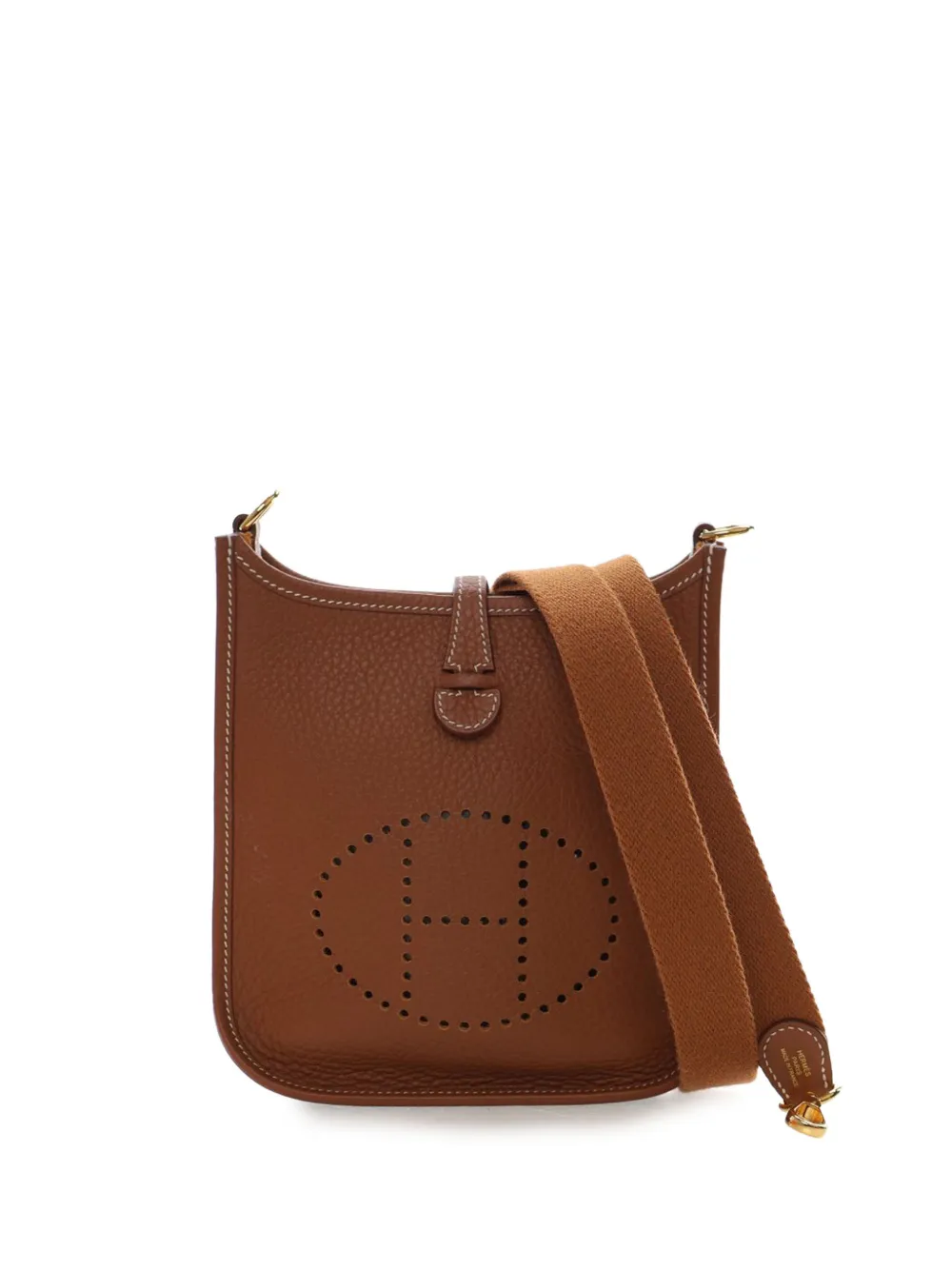 Hermès Pre-Owned 2024 Togo Evelyne TPM 16 crossbody bag - Marrone