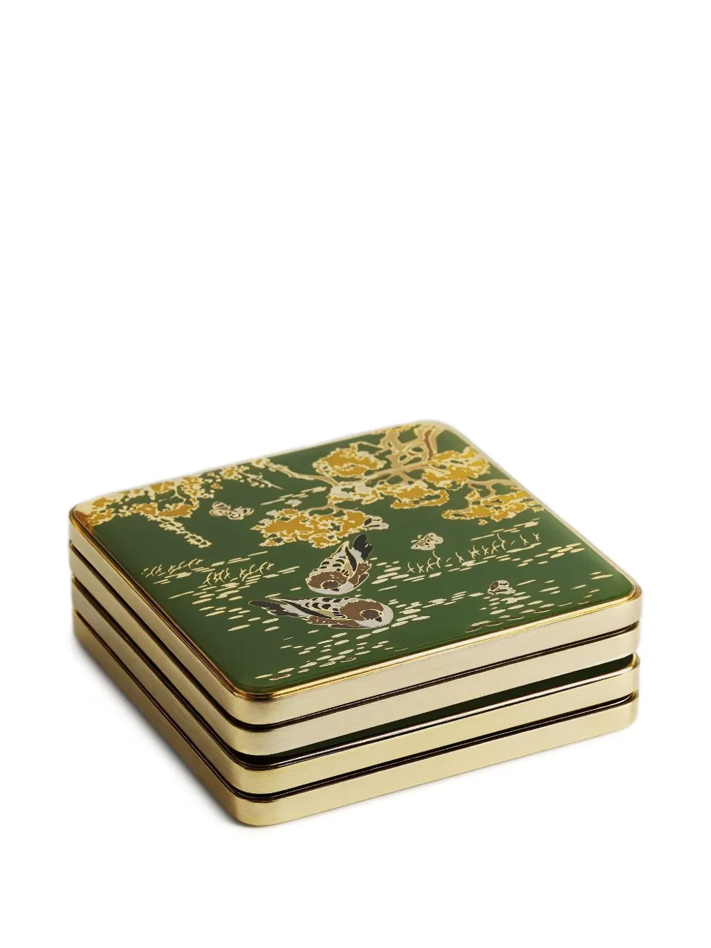  Shanghai Tang Tang Chinoiserie Coasters (set Of Four) - Yellow 