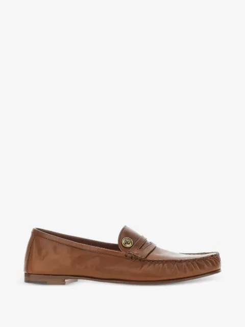 Versace Guanto logo-embellished leather loafers