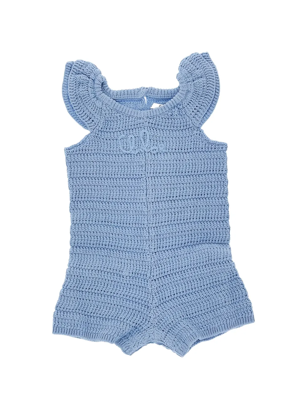 Chloé Kids Tuta corta con ruches - Blu