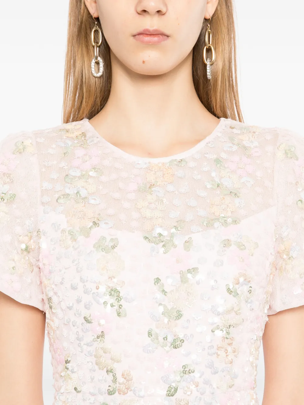 Needle & Thread Jurk met pailletten Roze