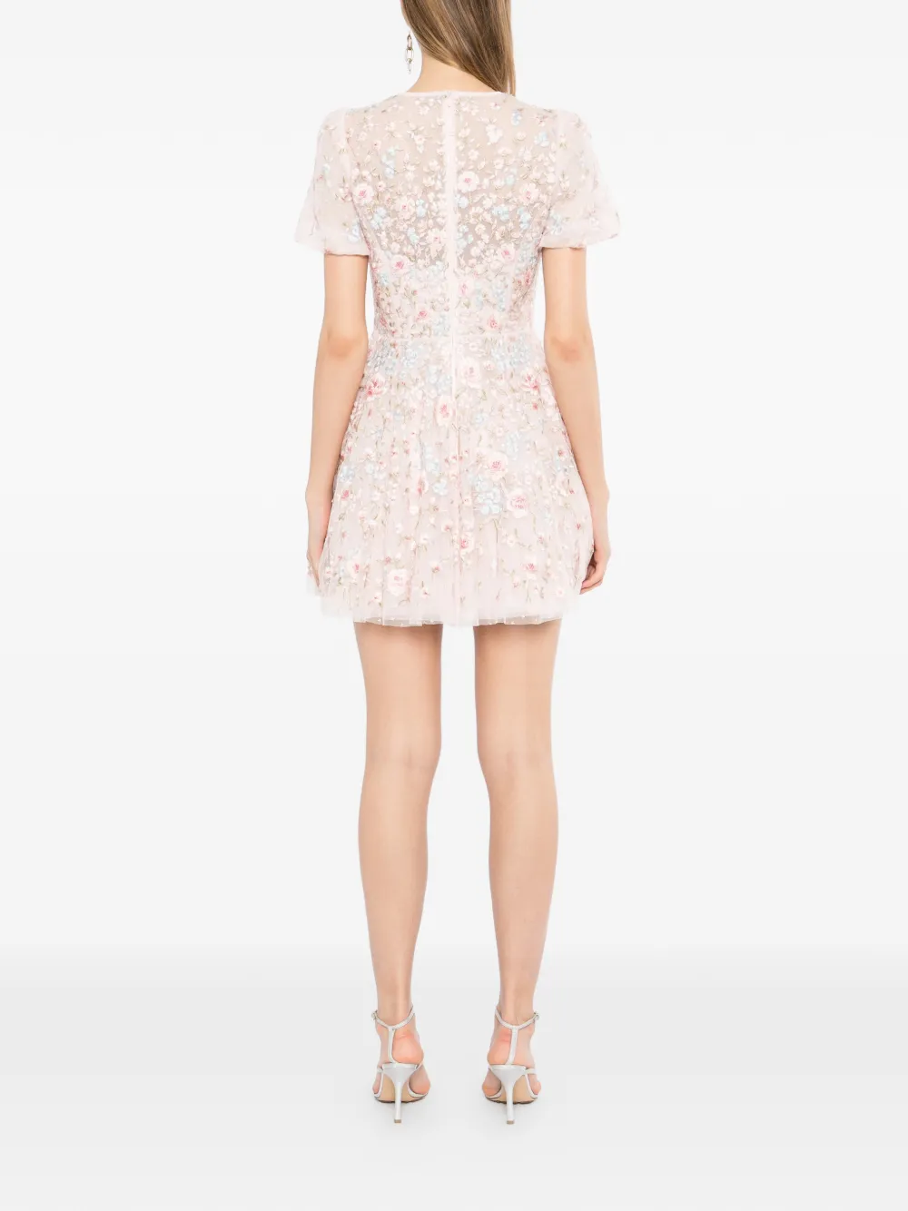 Needle & Thread Jurk met geborduurde bloemen Roze