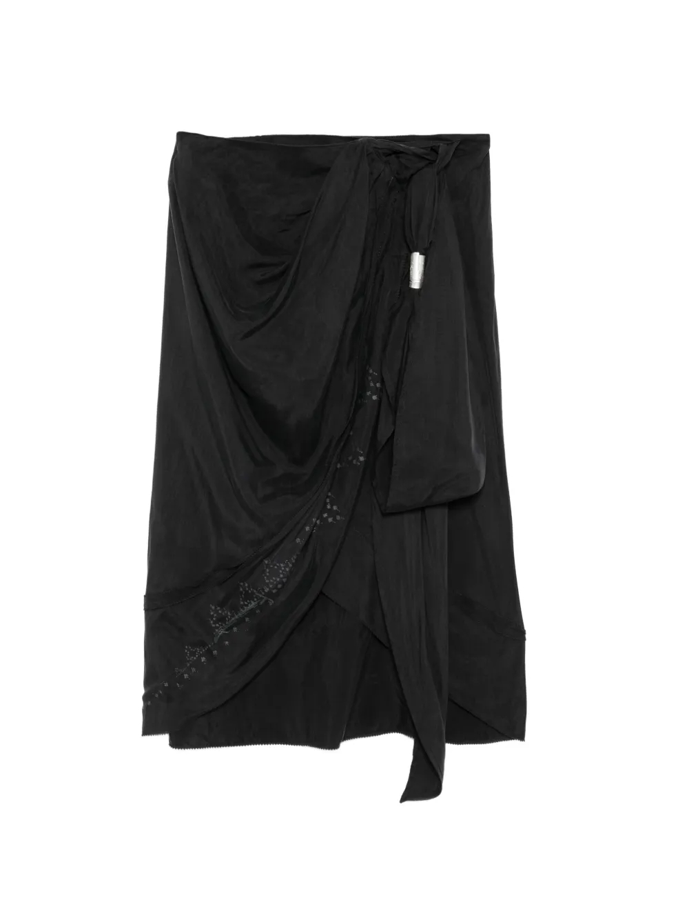 Hyein Seo draped midi skirt - Nero