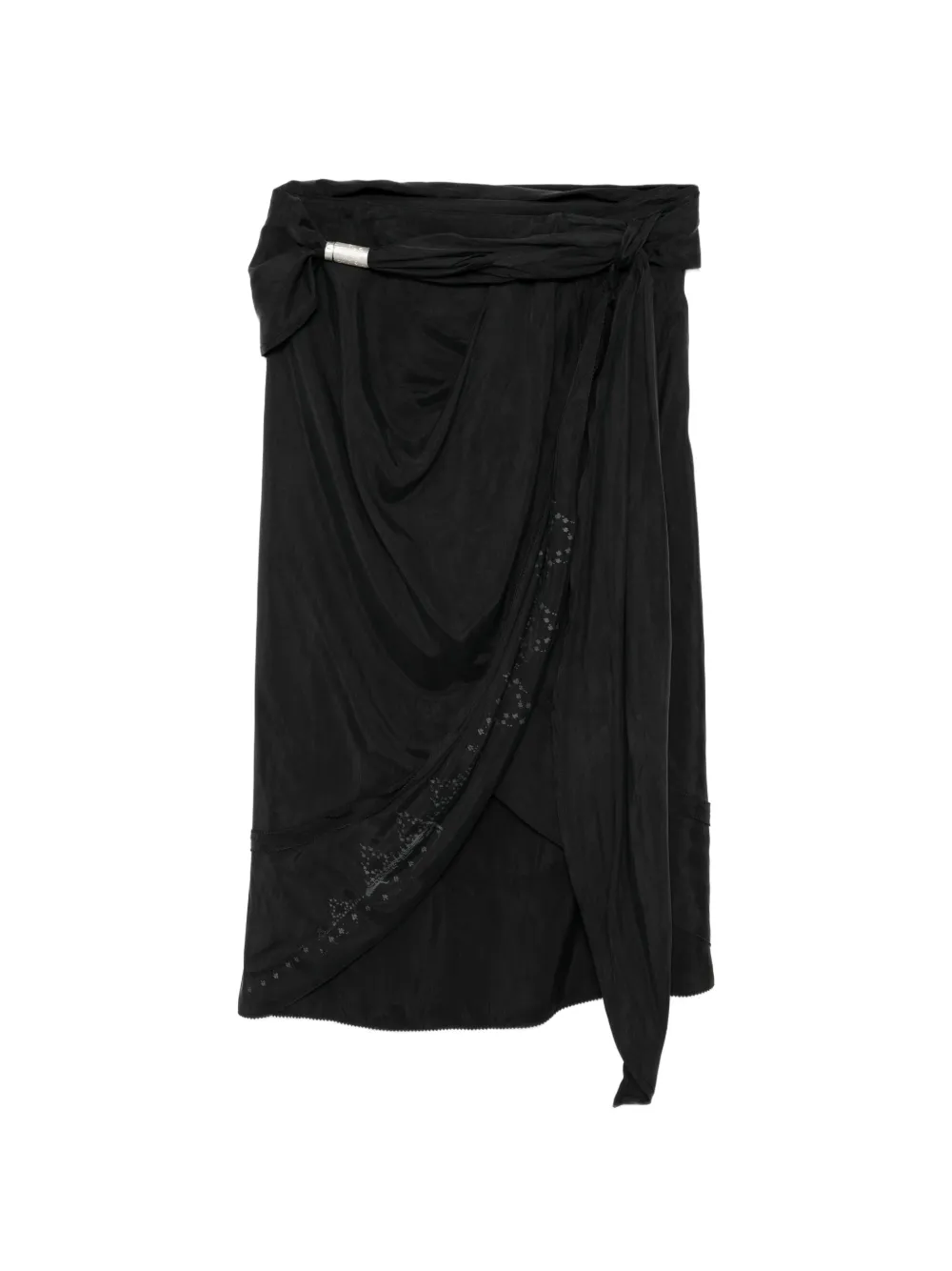 Hyein Seo draped midi skirt - Nero