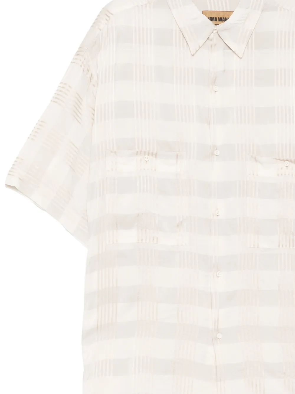 Uma Wang Geruit overhemd met borstzak Beige
