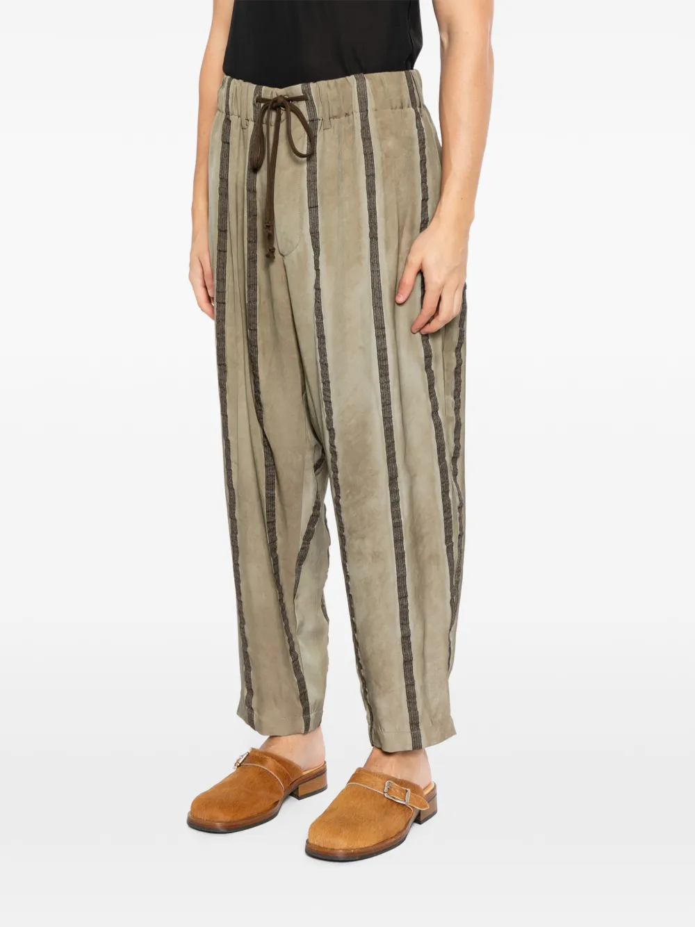Uma Wang Gestreepte broek Grijs